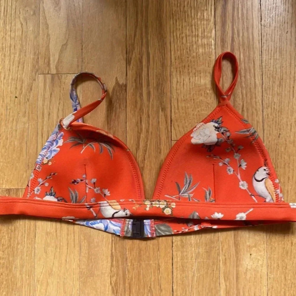 Triangl bikini both top and bottom sz medium orange floral pattern neopr… - Picture 4 of 5